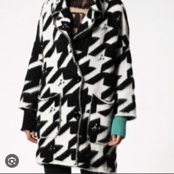 Diesel houndstooth oversized car face cardigan - Picture 2 of 9